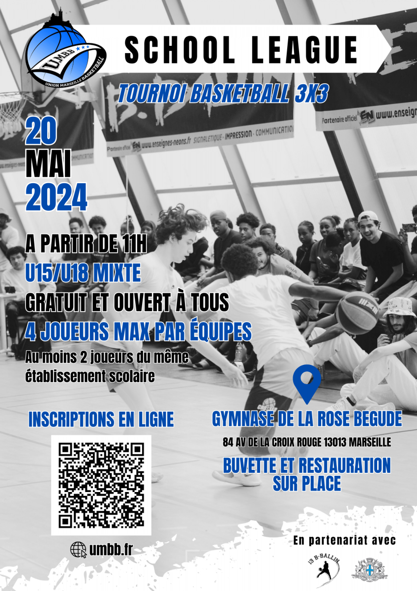 [Tournoi 3x3] 20 Mai : Tournoi 3x3 U15/U18 Mixte School League - 2e Édition