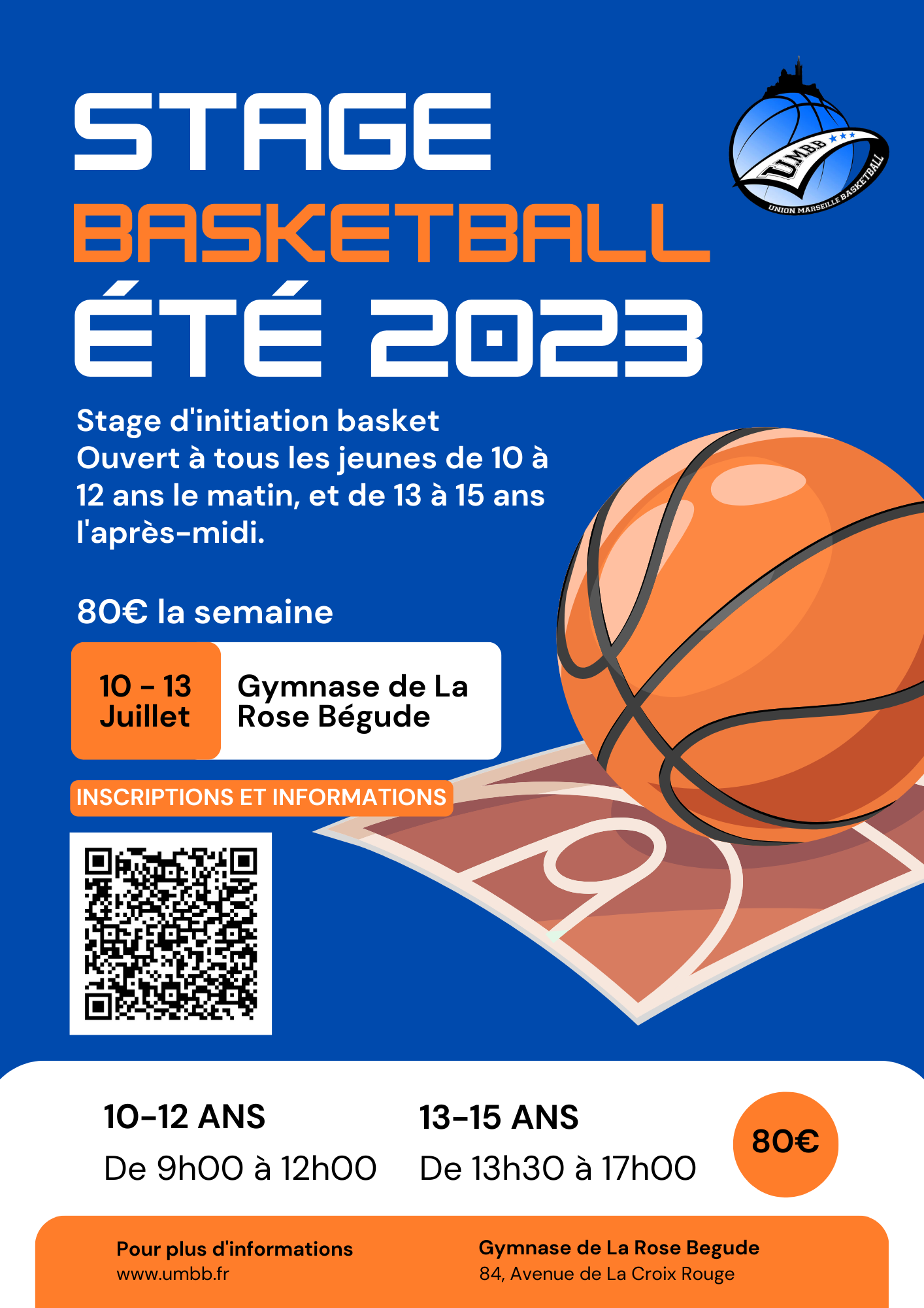 Stages de basket à Marseille avec l'Union Marseille BasketBall Union